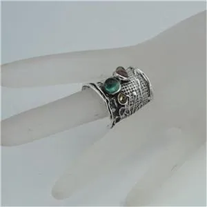 Hadar Designers Tourmaline Ring  6,7,8,9,10 Handmade 925 Sterling Silver (H 144)
