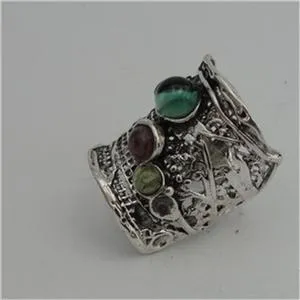 Hadar Designers Tourmaline Ring  6,7,8,9,10 Handmade 925 Sterling Silver (H 144)