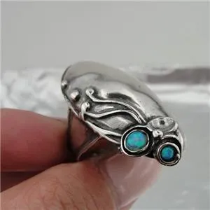 Hadar Designers White Pearl Ring 925 Silver Handmade Impressive (H 170)