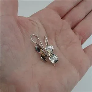 Hadar Designers White Zircon Earrings "Wild" Handmade Art 925 Sterling Silver (y