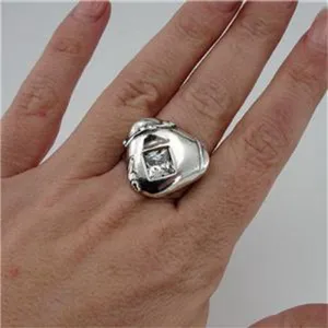 Hadar Designers white zircon ring 925 sterling silver sz 7.5,8 handmade (h 1770) last
