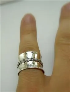 Hadar Designers zircon ring 7,8,9 sterling silver sparkling  handmade (I r548)8y