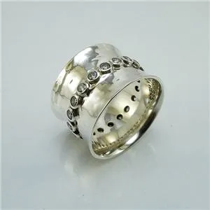 Hadar Designers zircon ring 7,8,9 sterling silver sparkling  handmade (I r548)8y