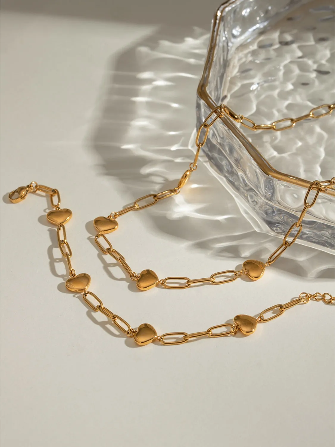 Heart Link Rolo Bracelet