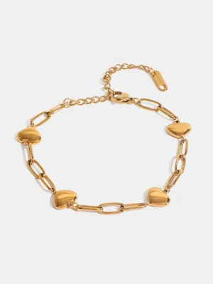 Heart Link Rolo Bracelet