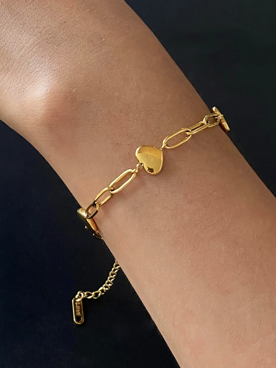 Heart Link Rolo Bracelet