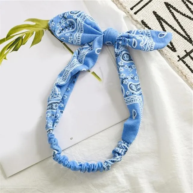 Hellblaues Bandana Haarband