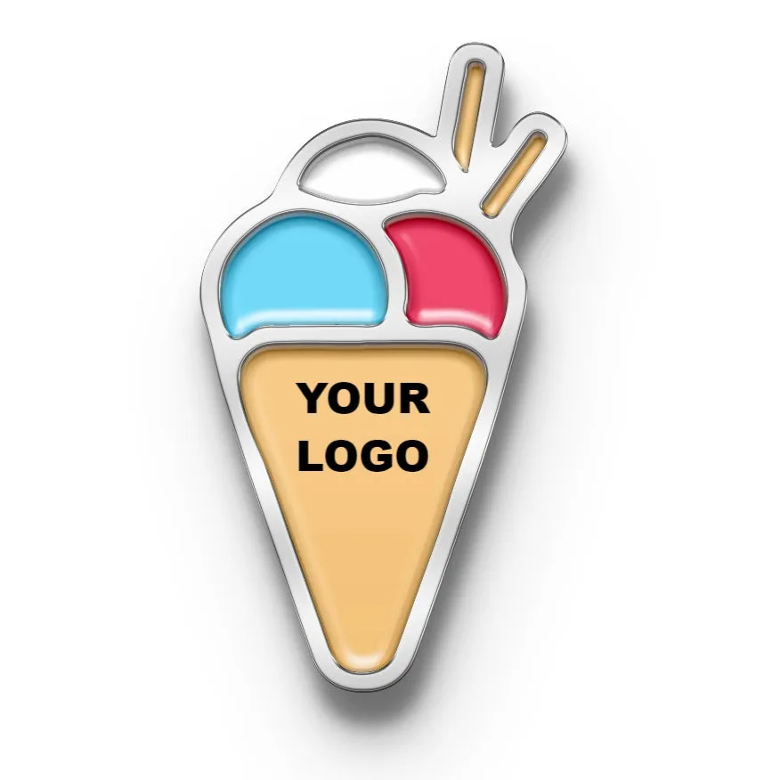Ice Cream Pin with Custom Embedded Logo