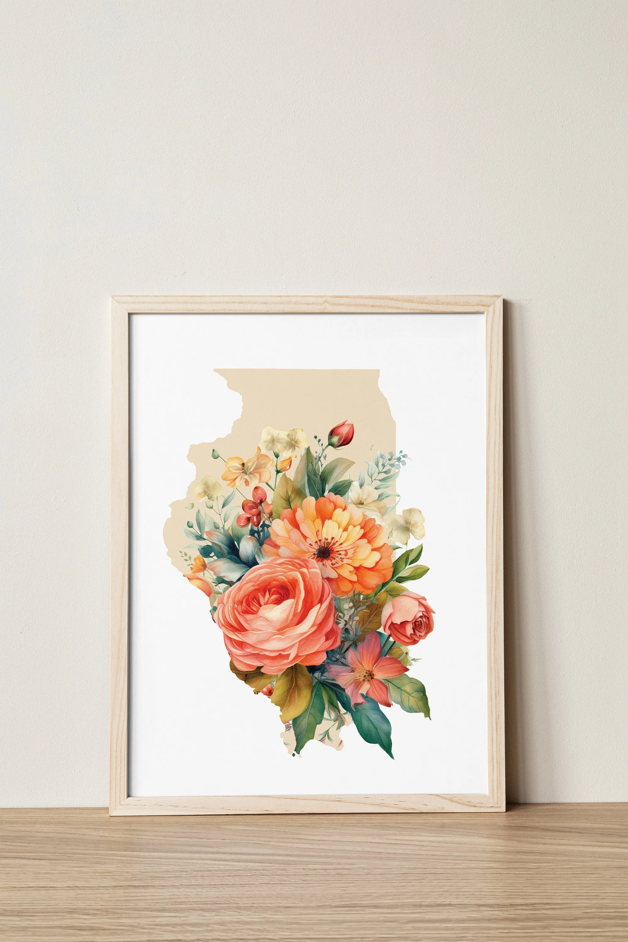 Illinois State Four Seasons Gallery Wall Art Prints, Framed IL Home Decor, Ideal Art for Your Illinois Home