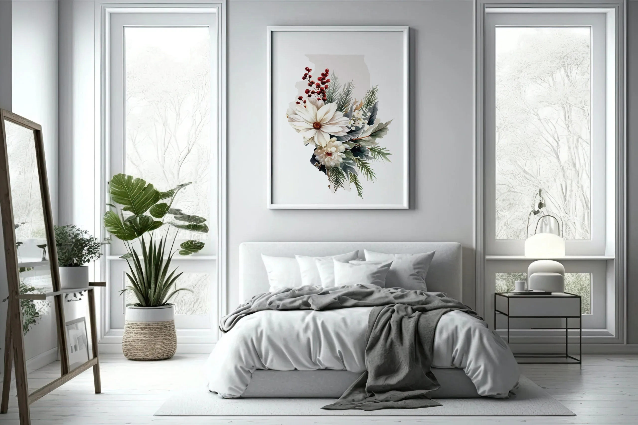 Illinois State Four Seasons Gallery Wall Art Prints, Framed IL Home Decor, Ideal Art for Your Illinois Home