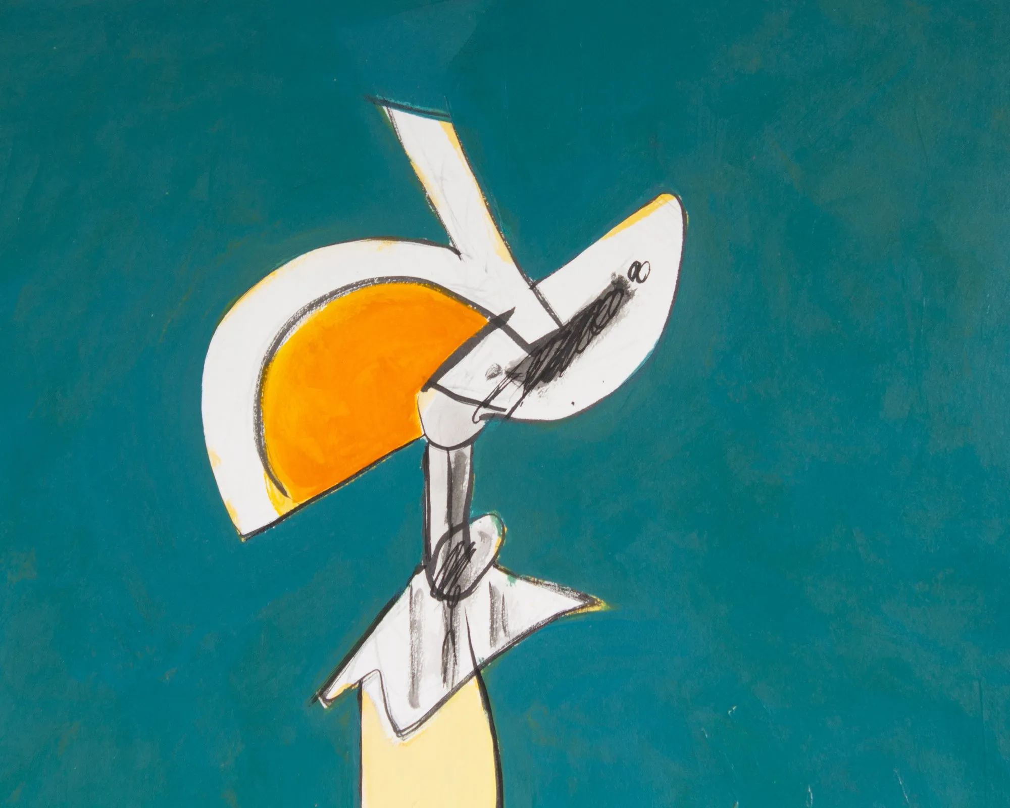 James L. Bruch Abstract Acrylic and Watercolor on Paper Painting