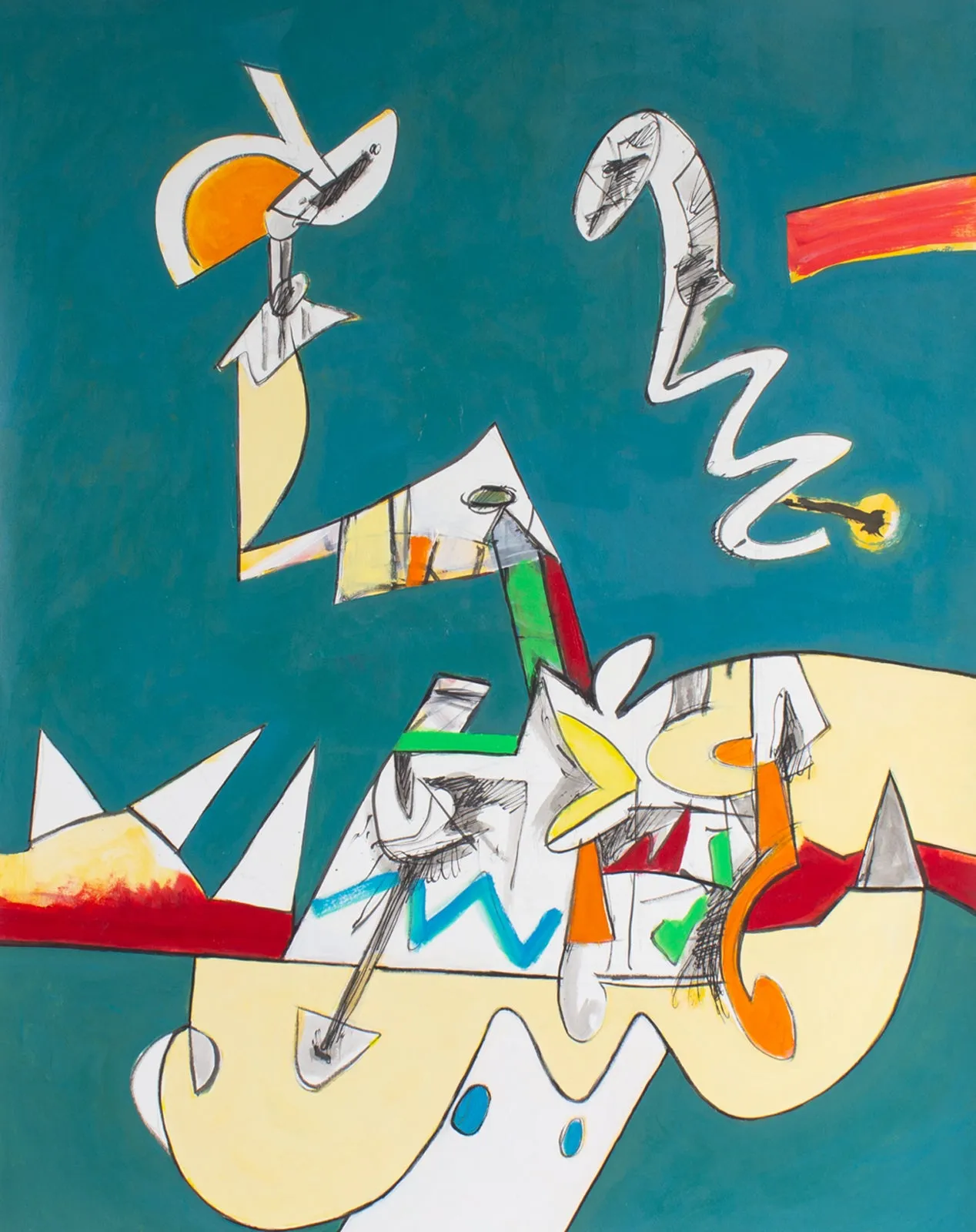 James L. Bruch Abstract Acrylic and Watercolor on Paper Painting