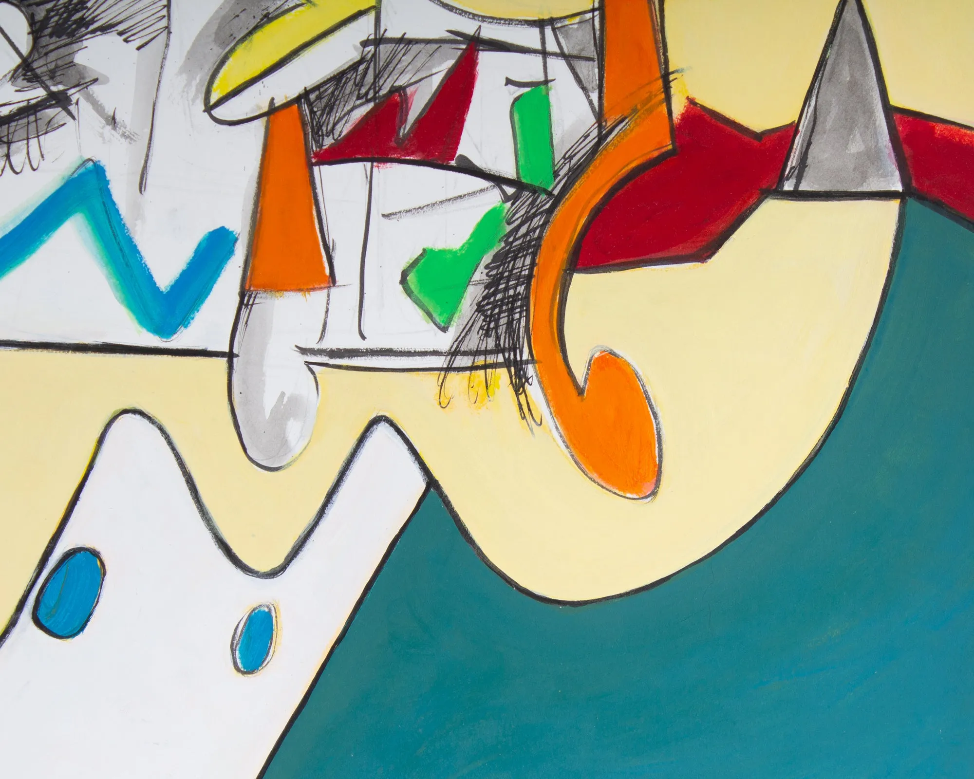 James L. Bruch Abstract Acrylic and Watercolor on Paper Painting