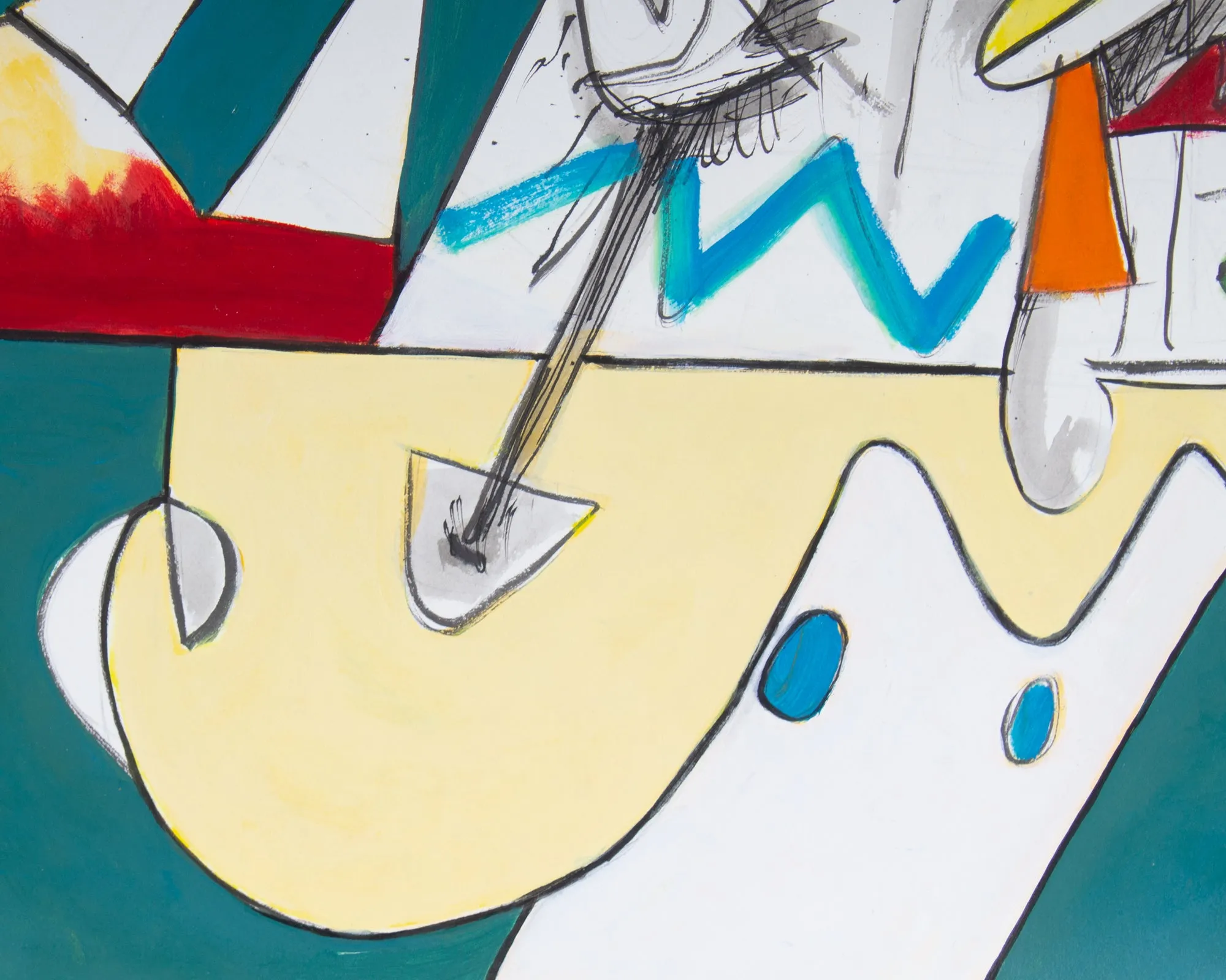 James L. Bruch Abstract Acrylic and Watercolor on Paper Painting