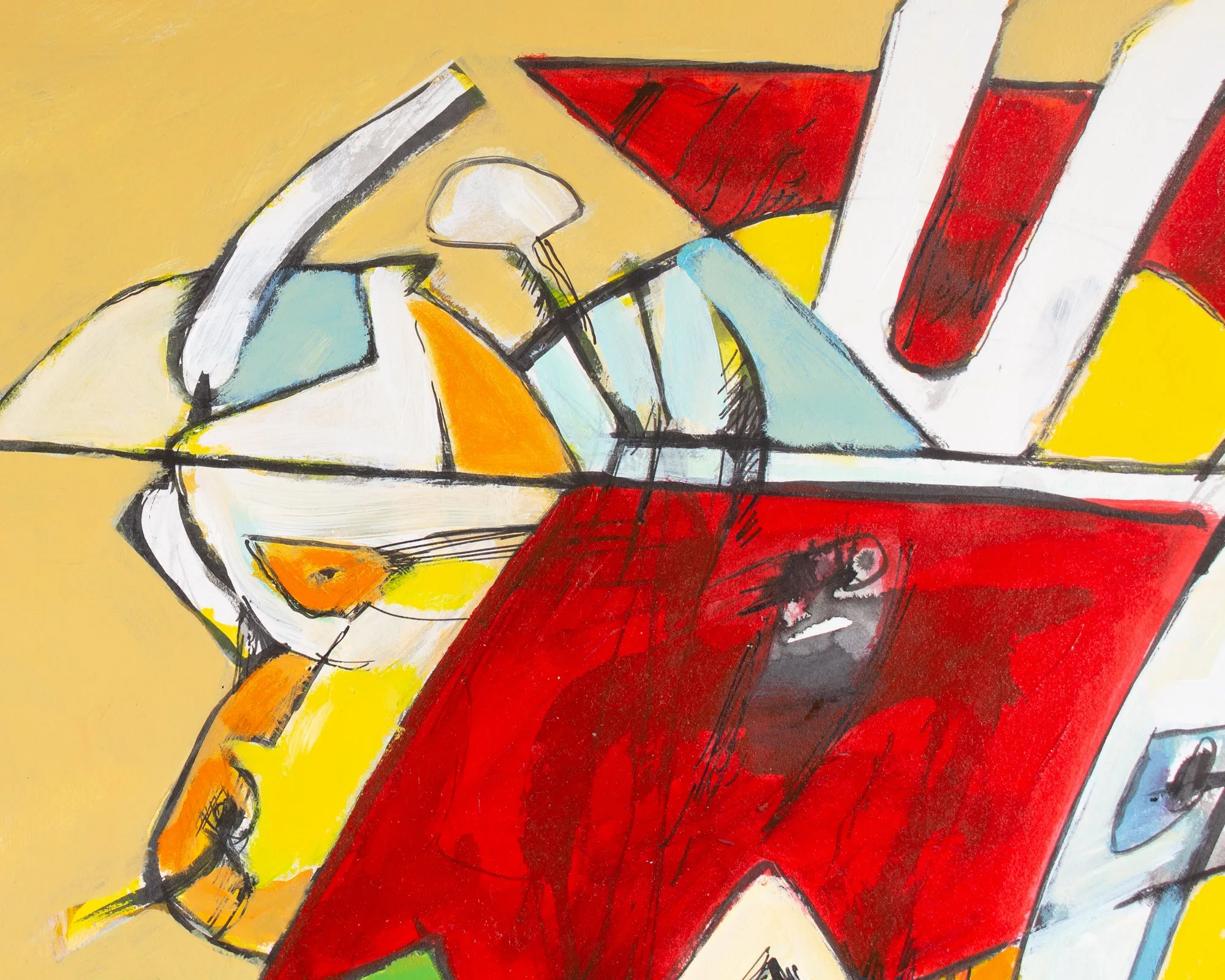 James L. Bruch Abstract Acrylic and Watercolor on Paper Painting