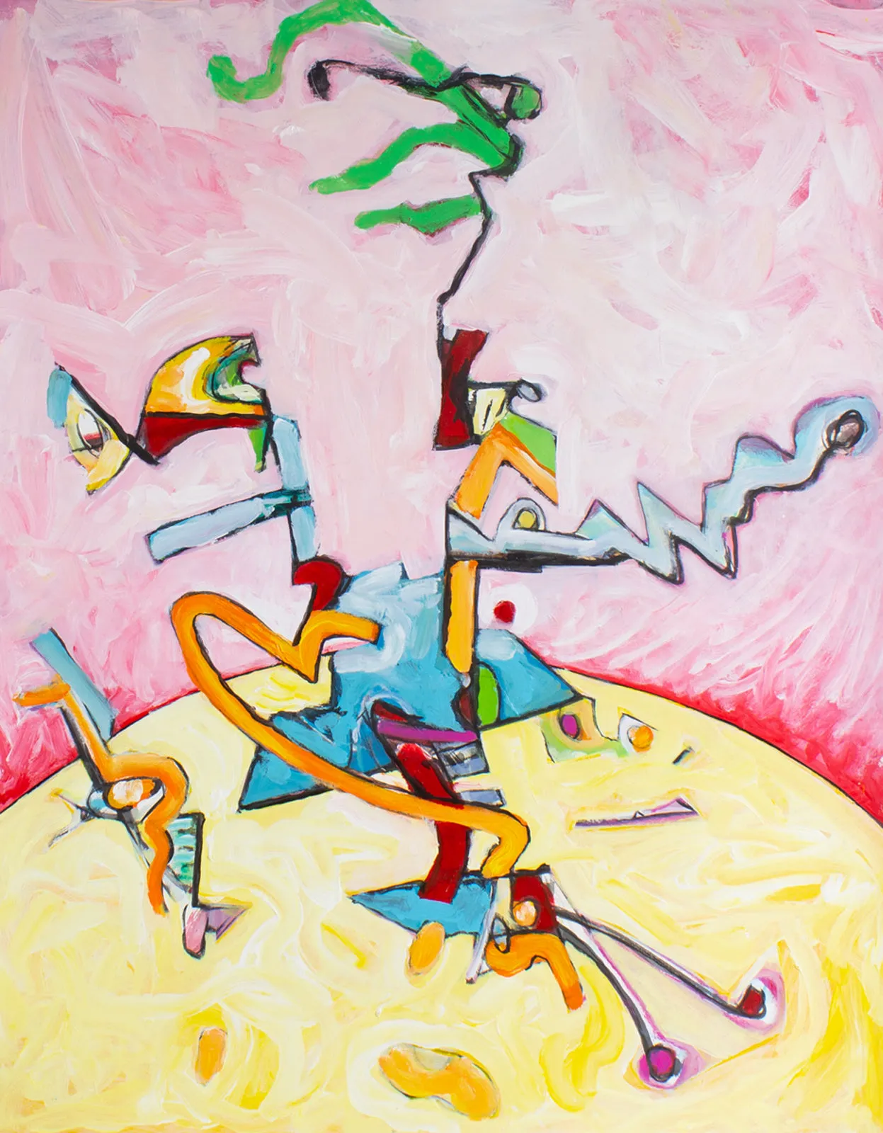 James L. Bruch Abstract Acrylic and Watercolor on Paper Painting