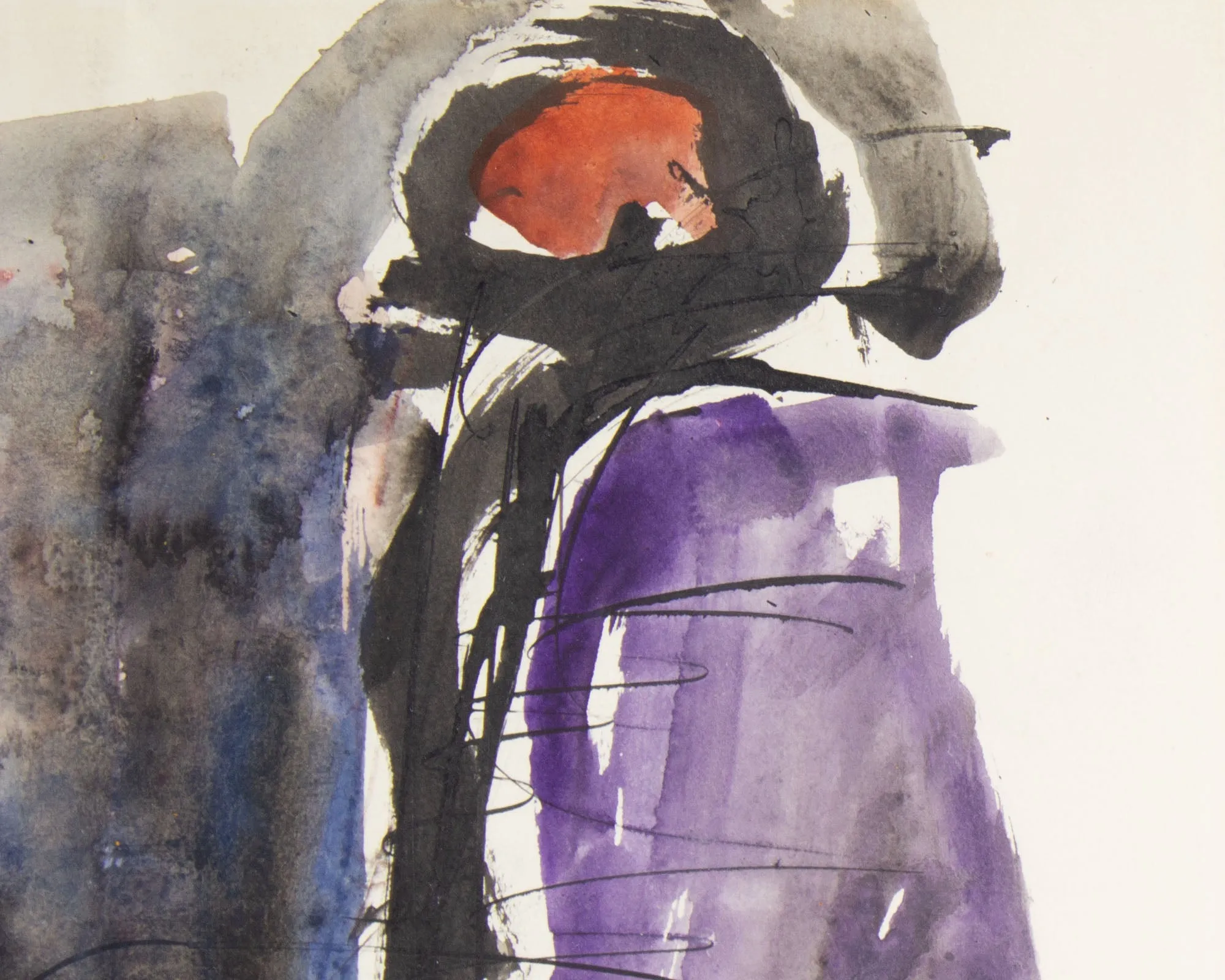 James L. Bruch Signed 1964 Abstract Watercolor Painting