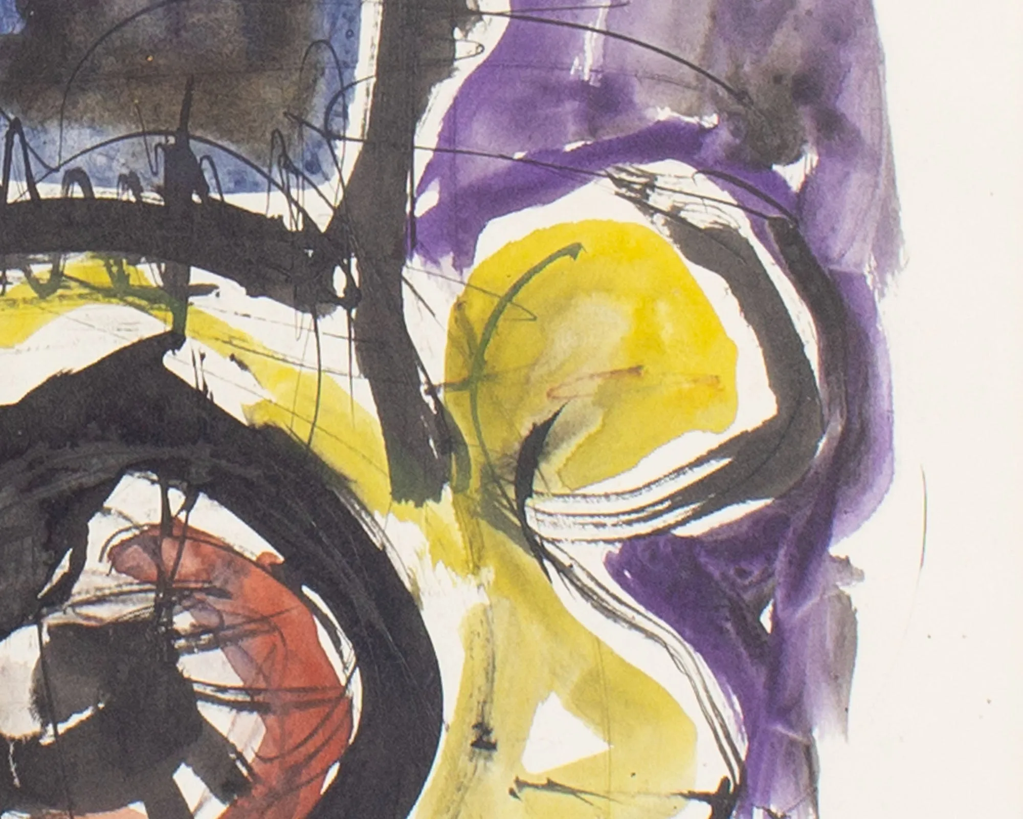 James L. Bruch Signed 1964 Abstract Watercolor Painting