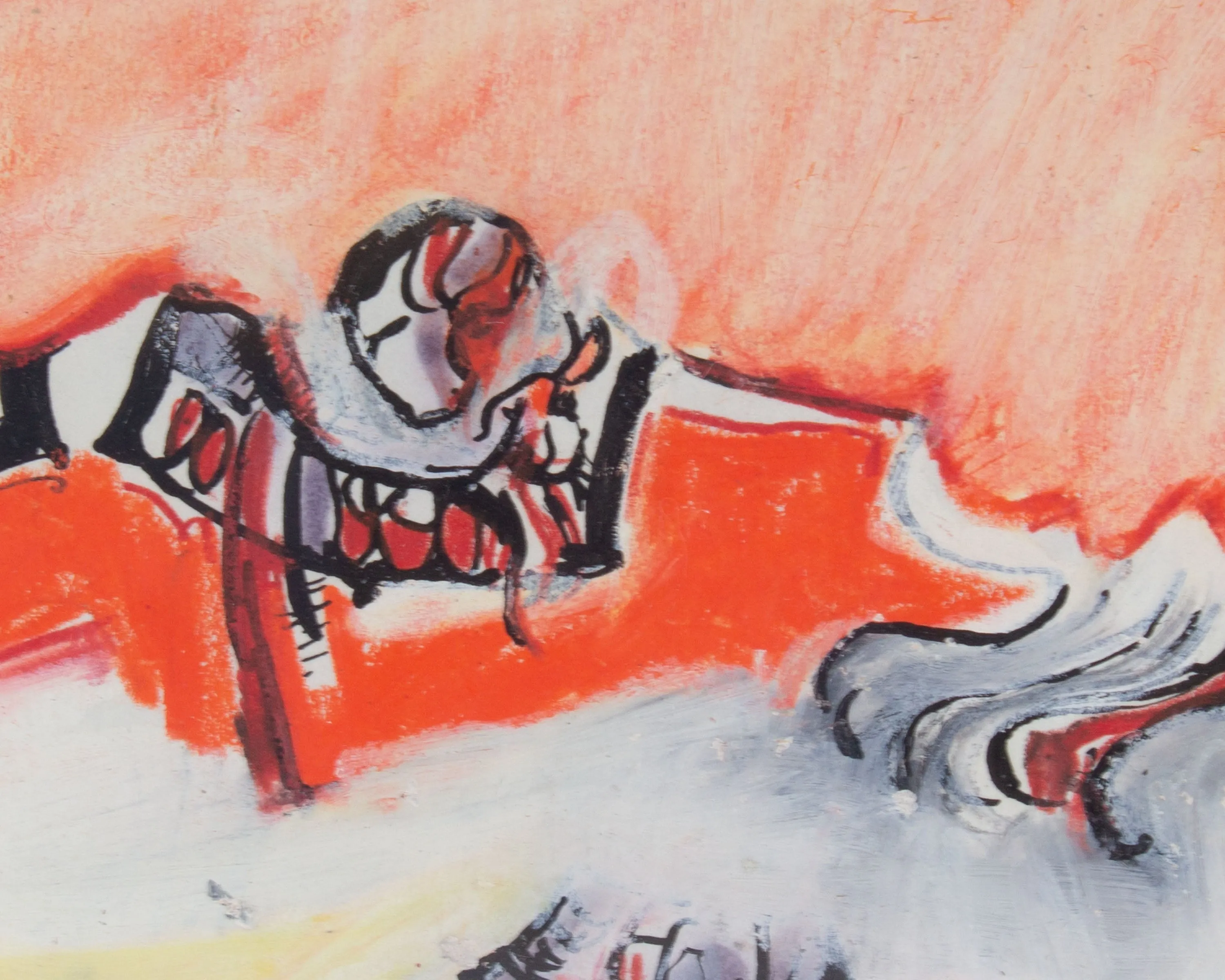 James L. Bruch Signed 1968 Abstract Mixed Media Drawing