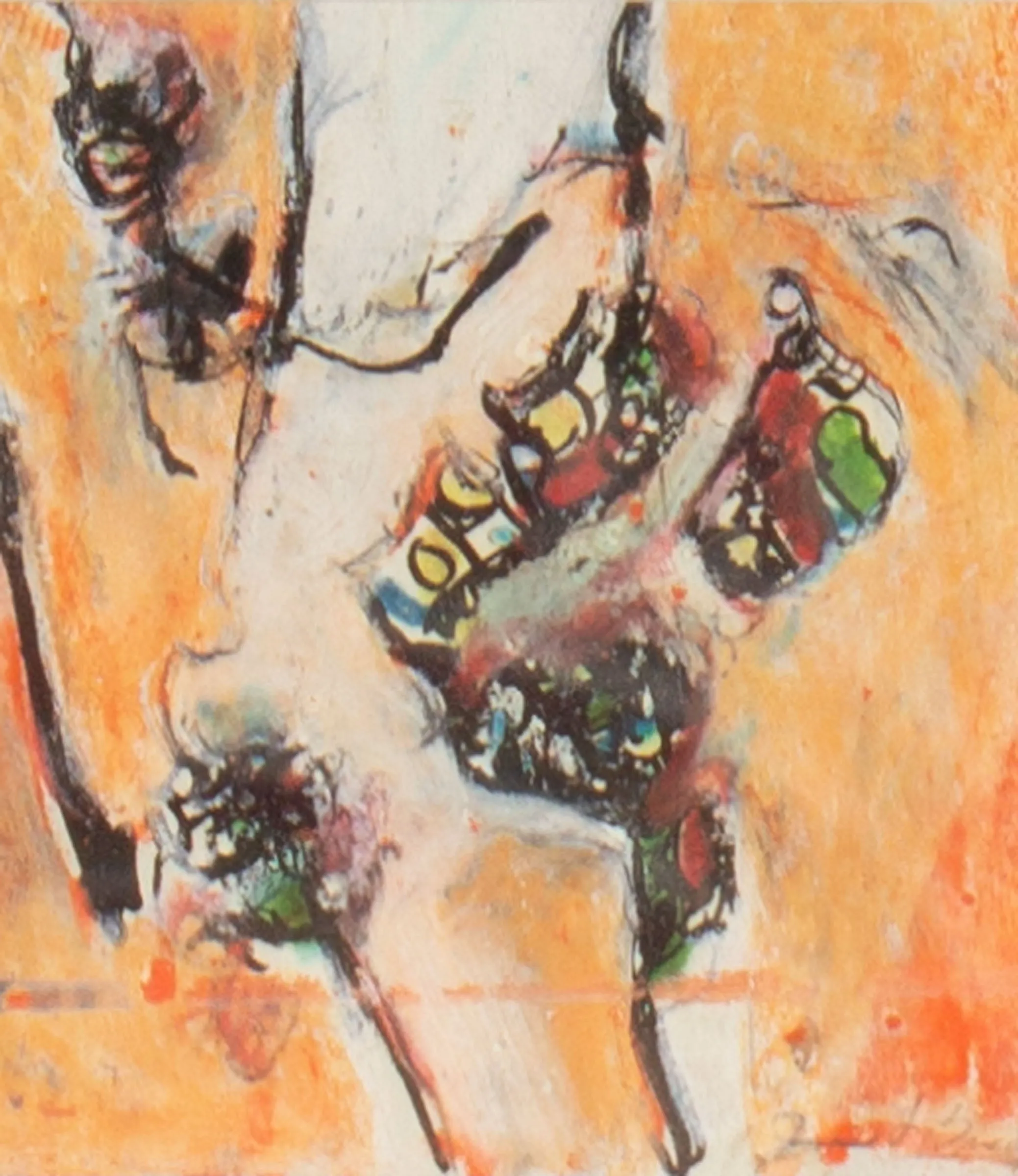 James L. Bruch Signed 1968 Abstract Mixed Media Drawing