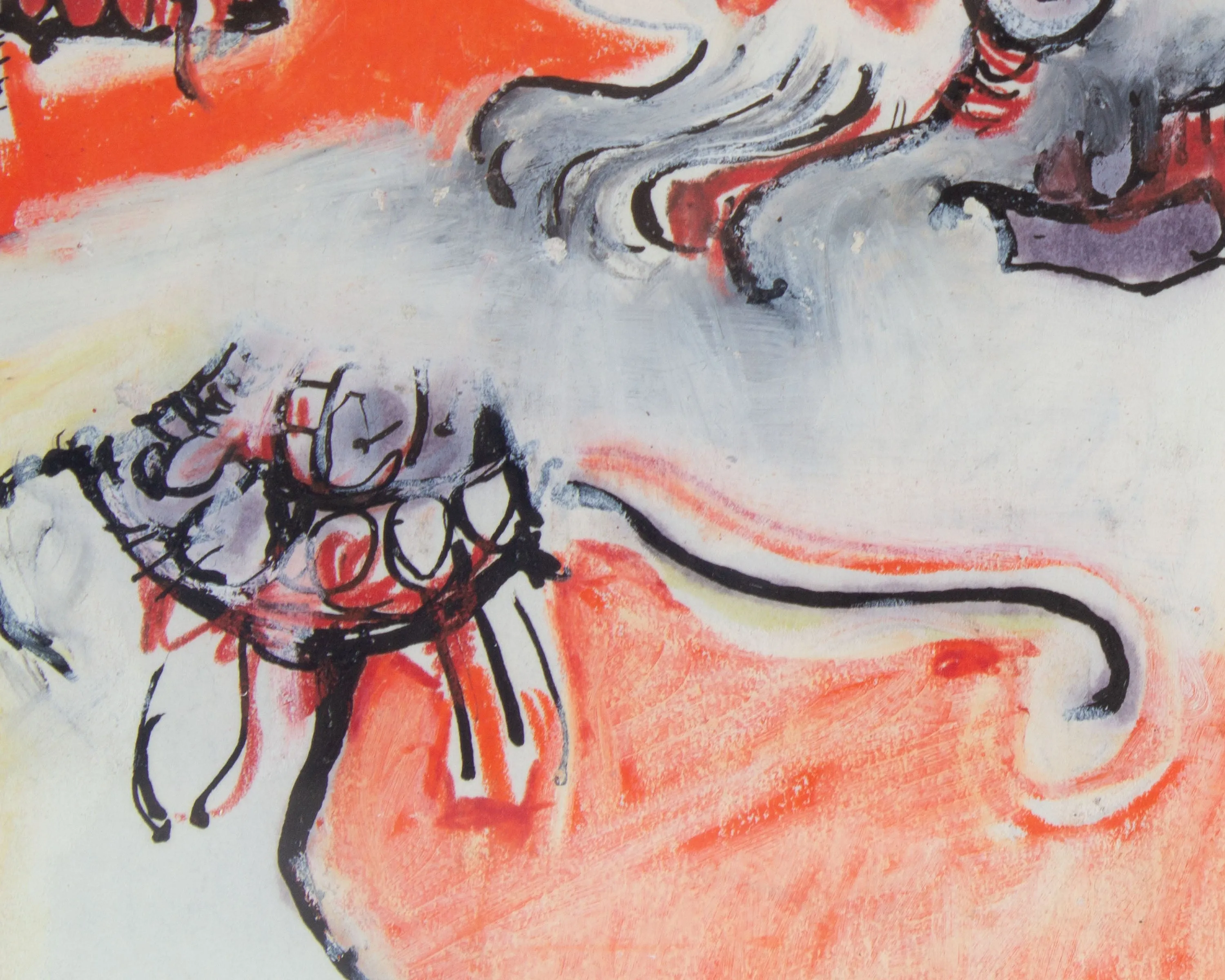 James L. Bruch Signed 1968 Abstract Mixed Media Drawing