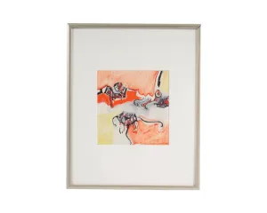 James L. Bruch Signed 1968 Abstract Mixed Media Drawing