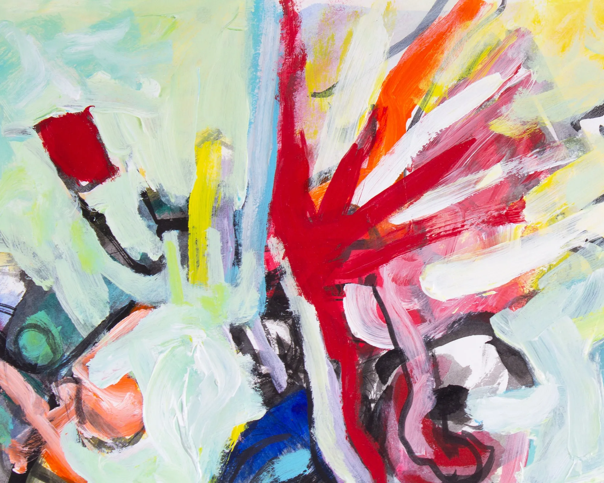 James L. Bruch Signed 2009 “3 or 5” Abstract Mixed Media on Paper Painting