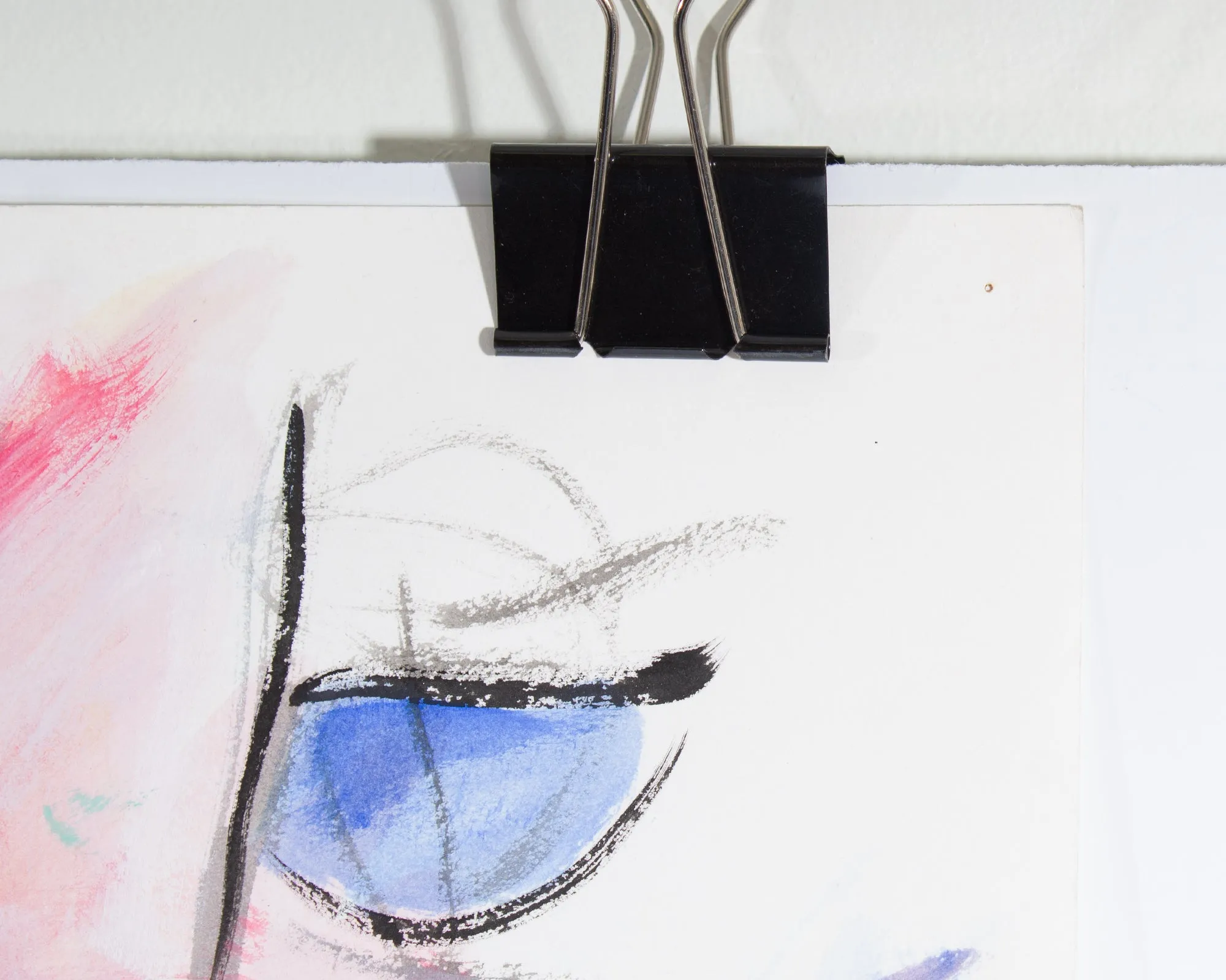 James L. Bruch Signed 2009 “3 or 5” Abstract Mixed Media on Paper Painting