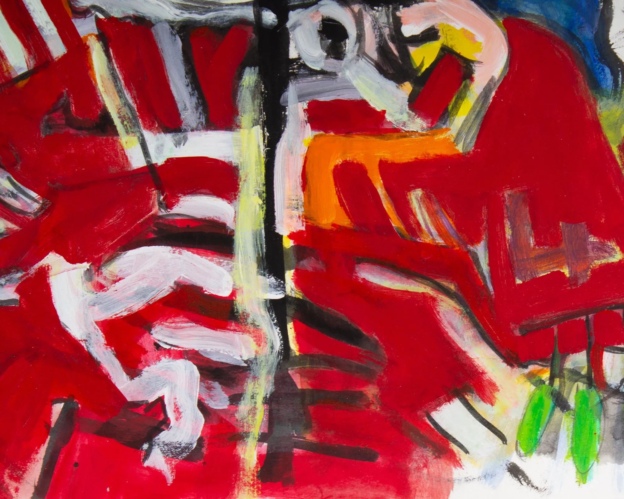 James L. Bruch Signed 2009 “3 or 5” Abstract Mixed Media on Paper Painting