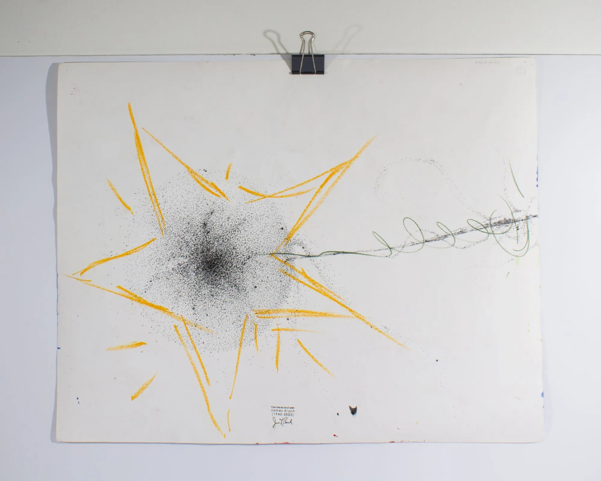 James L. Bruch Signed 2009 “3 or 5” Abstract Mixed Media on Paper Painting