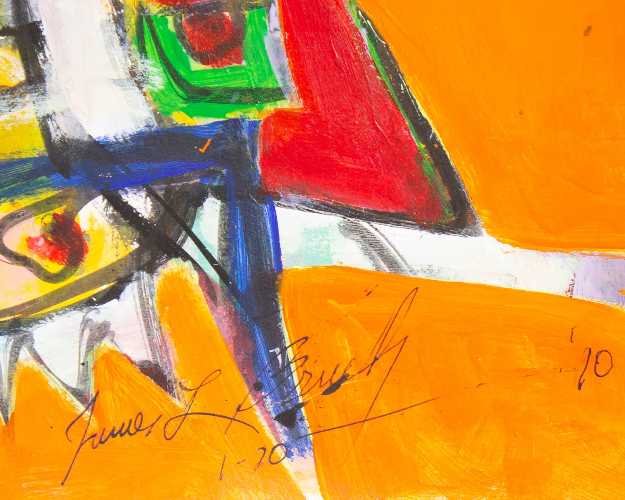 James L. Bruch Signed 2010 “Pre-Cambrian Explosion” Abstract Acrylic on Paper Painting