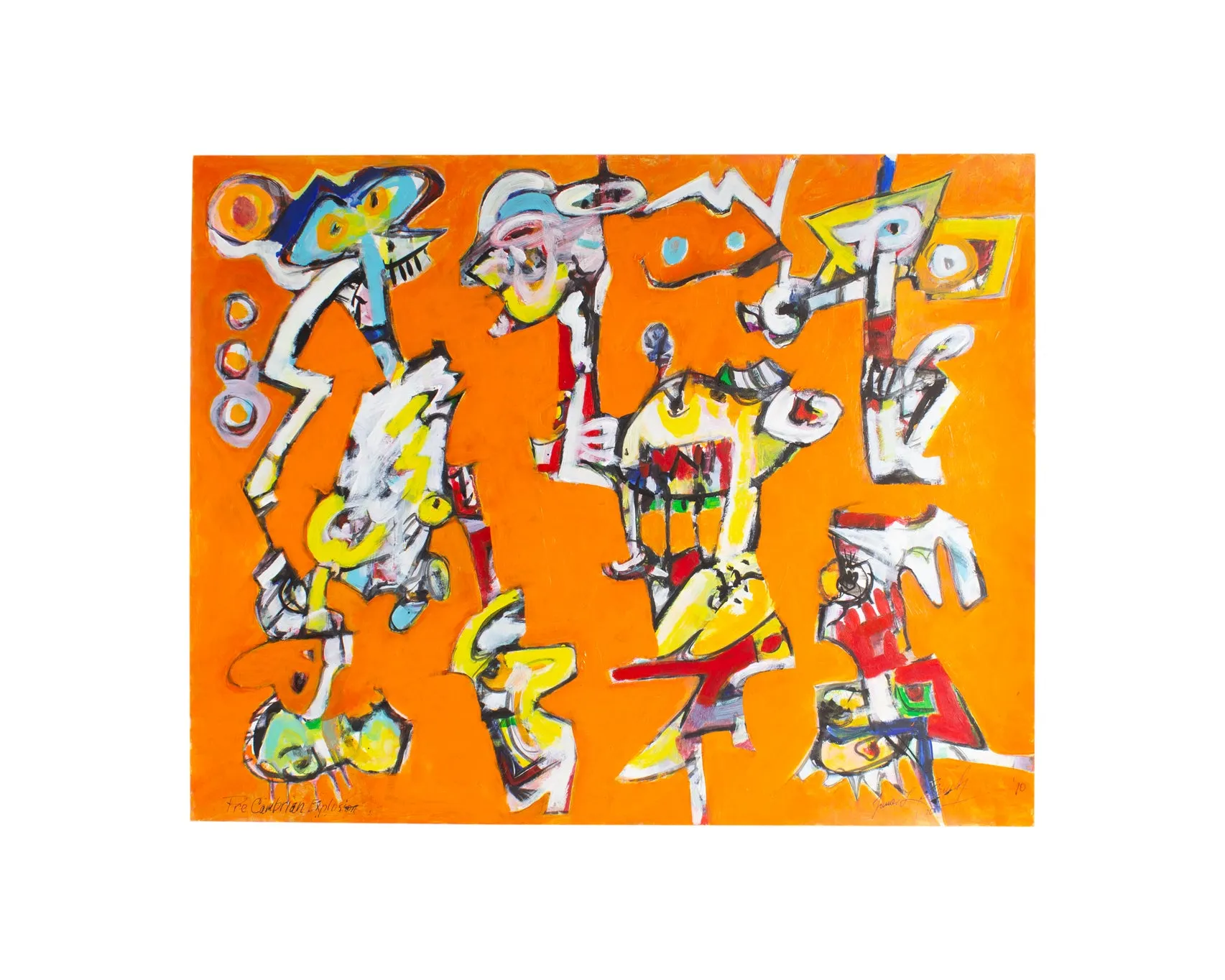 James L. Bruch Signed 2010 “Pre-Cambrian Explosion” Abstract Acrylic on Paper Painting