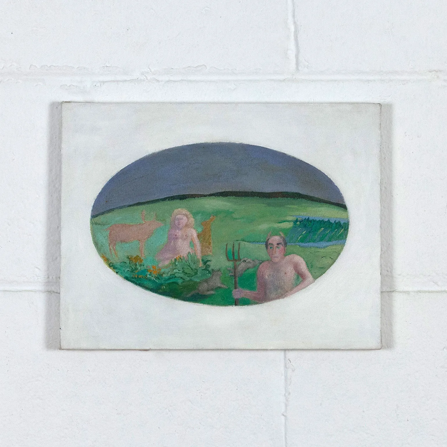 JOYCE WIELAND "MAN WITH PITCHFORK", CIRCA 1982