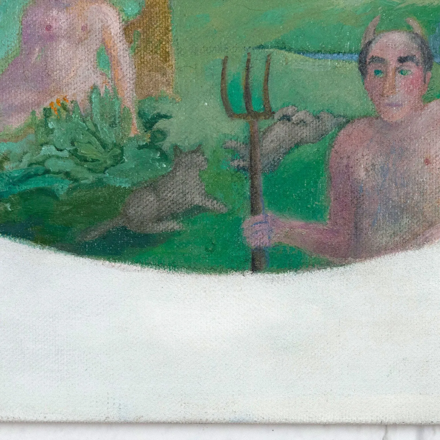 JOYCE WIELAND "MAN WITH PITCHFORK", CIRCA 1982
