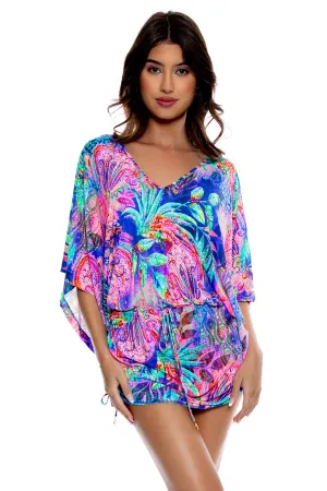 JUNGLE FEVER - Cabana V Neck Dress • Multicolor