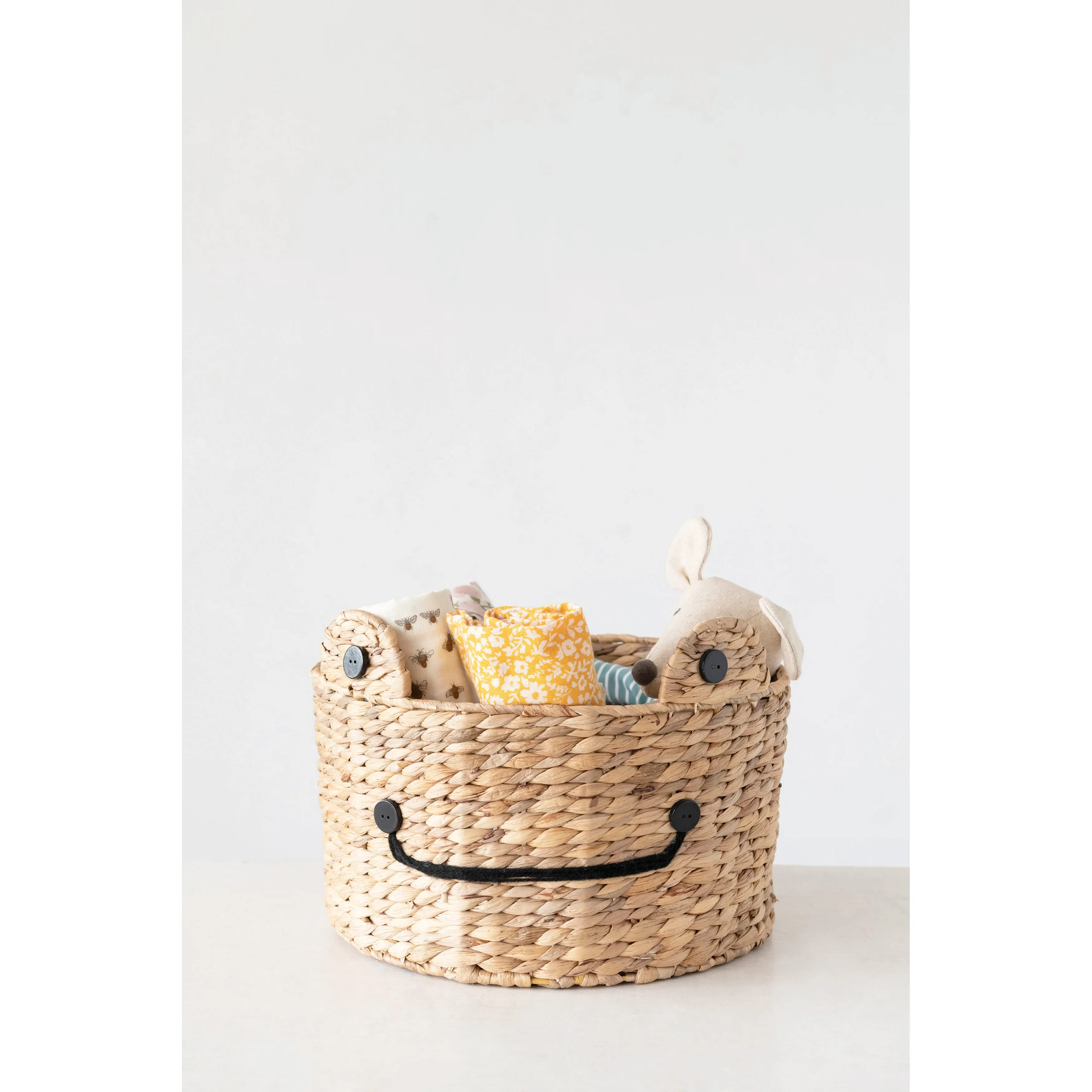 Kids hand-woven water hyacinth frog basket