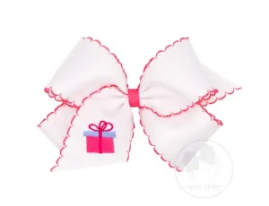 King Moonstitch Bow with Hot Pink Present