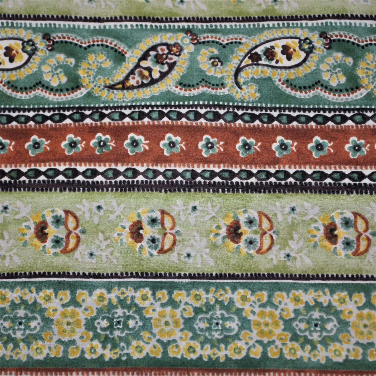Koi Paisley & Stripes Green