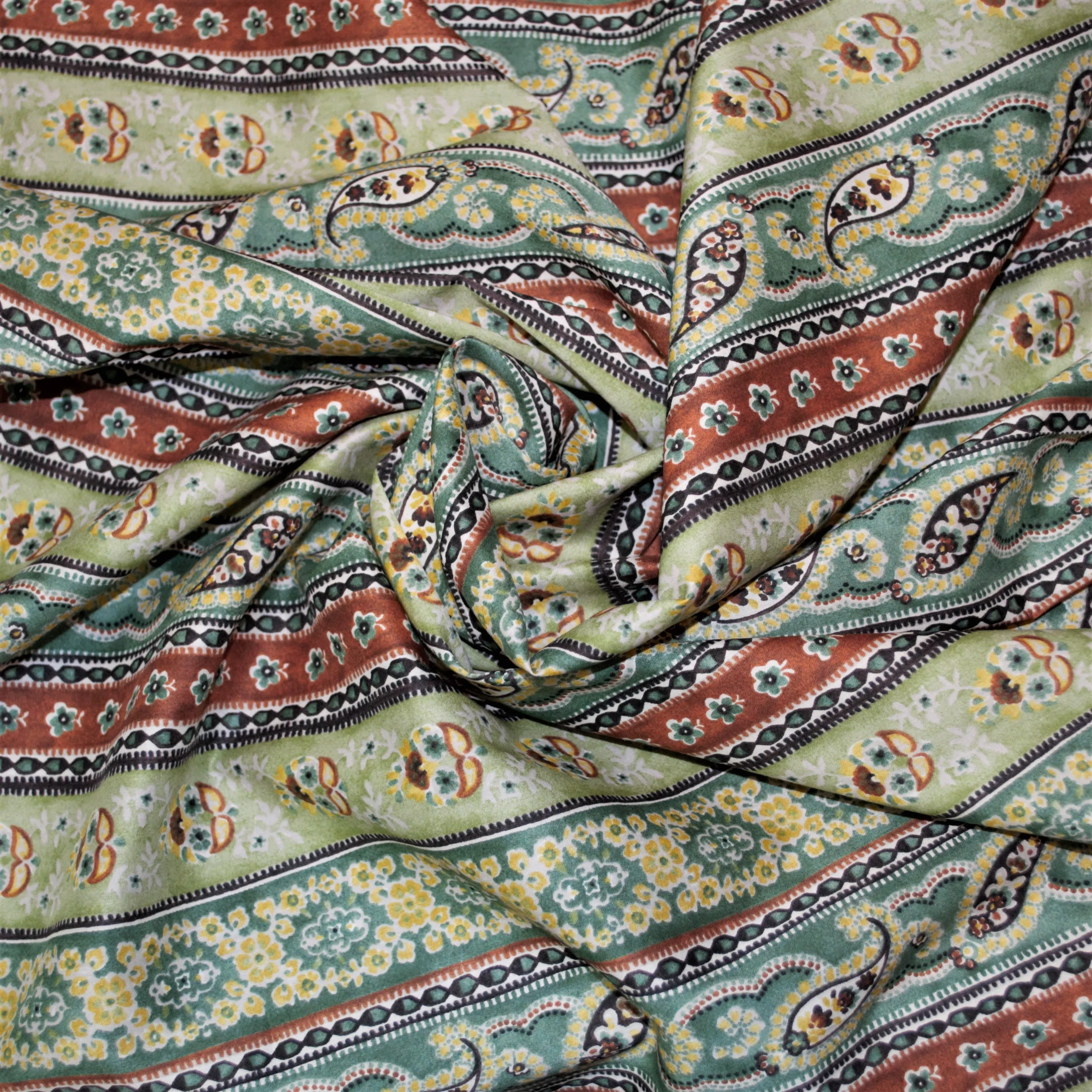 Koi Paisley & Stripes Green