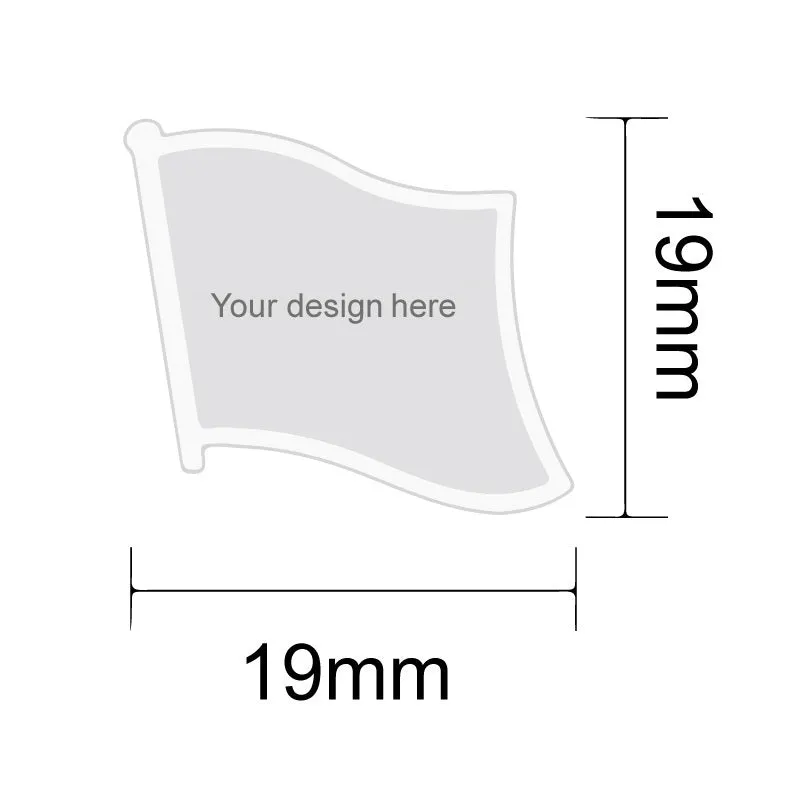 Korea Flag Pin with Waving Flag Shape