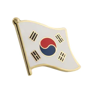 Korea Flag Pin with Waving Flag Shape