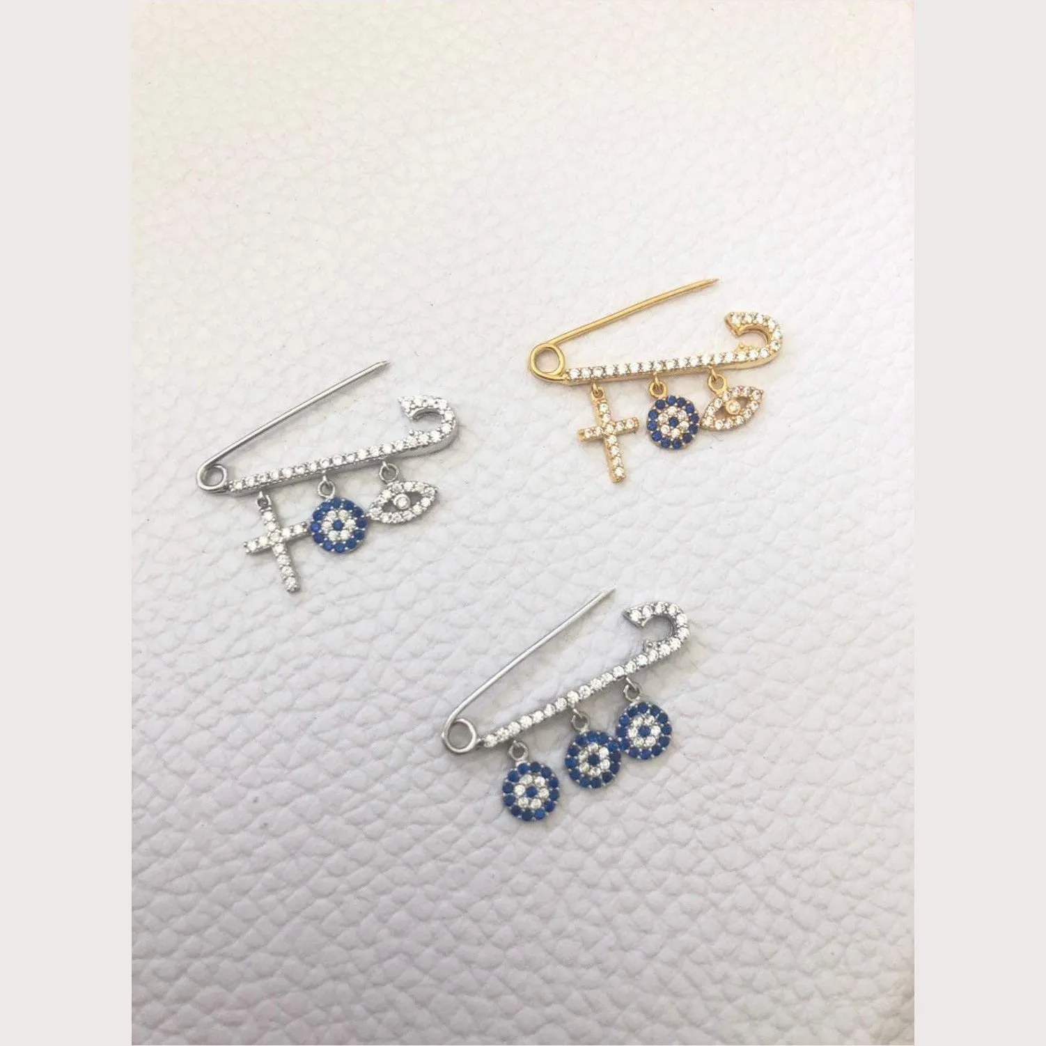 Large CZ Evil Eye Pins
