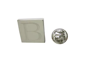 Letter B Etched Monogram Pendant Lapel Pin