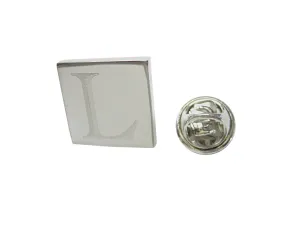 Letter L Etched Monogram Pendant Lapel Pin