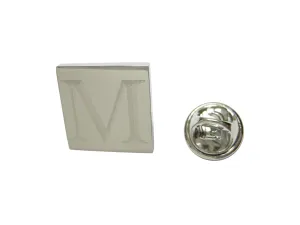 Letter M Etched Monogram Pendant Lapel Pin