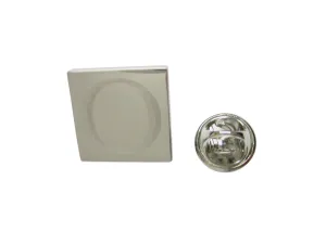 Letter O Etched Monogram Pendant Lapel Pin