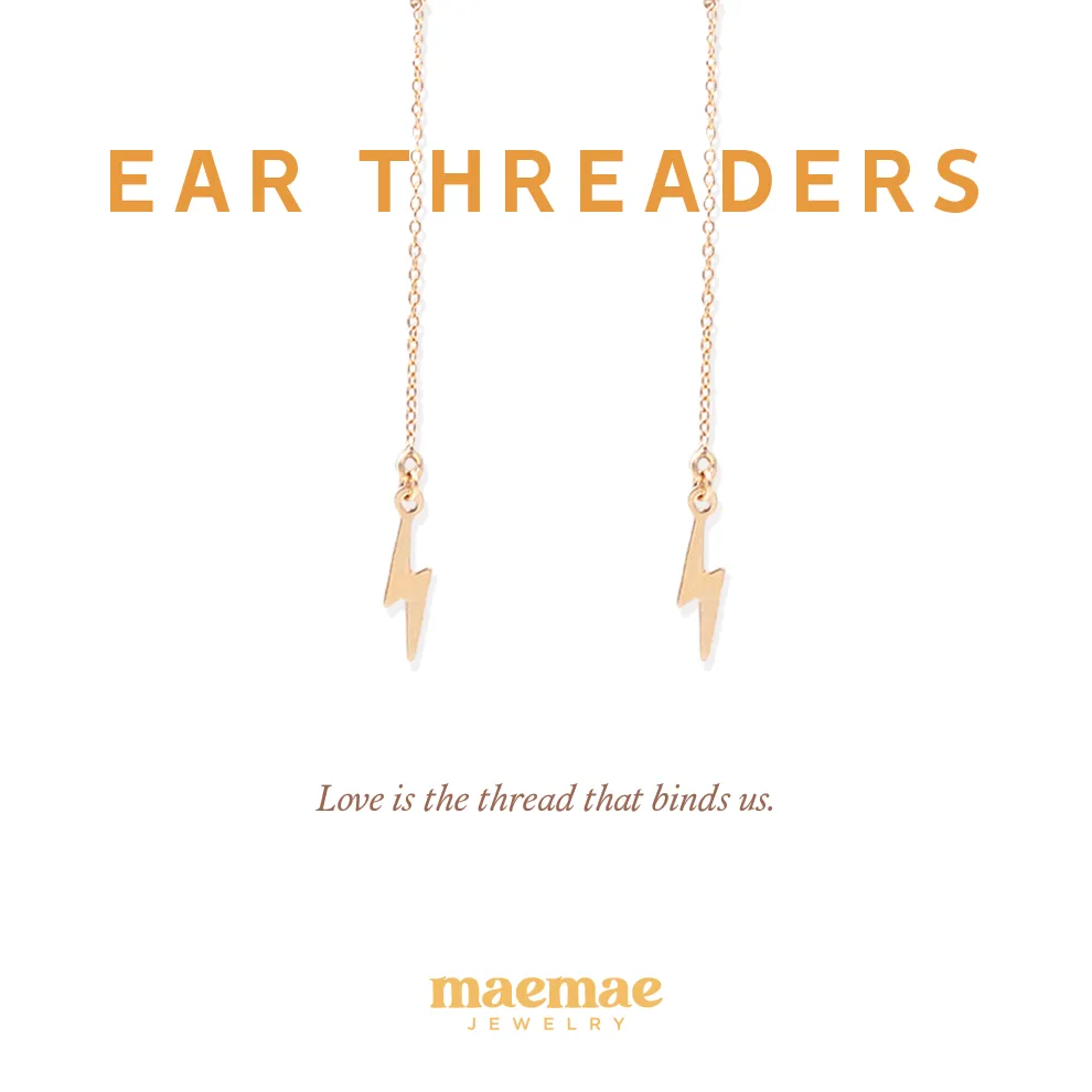 Lightning Bolt Threader Earrings