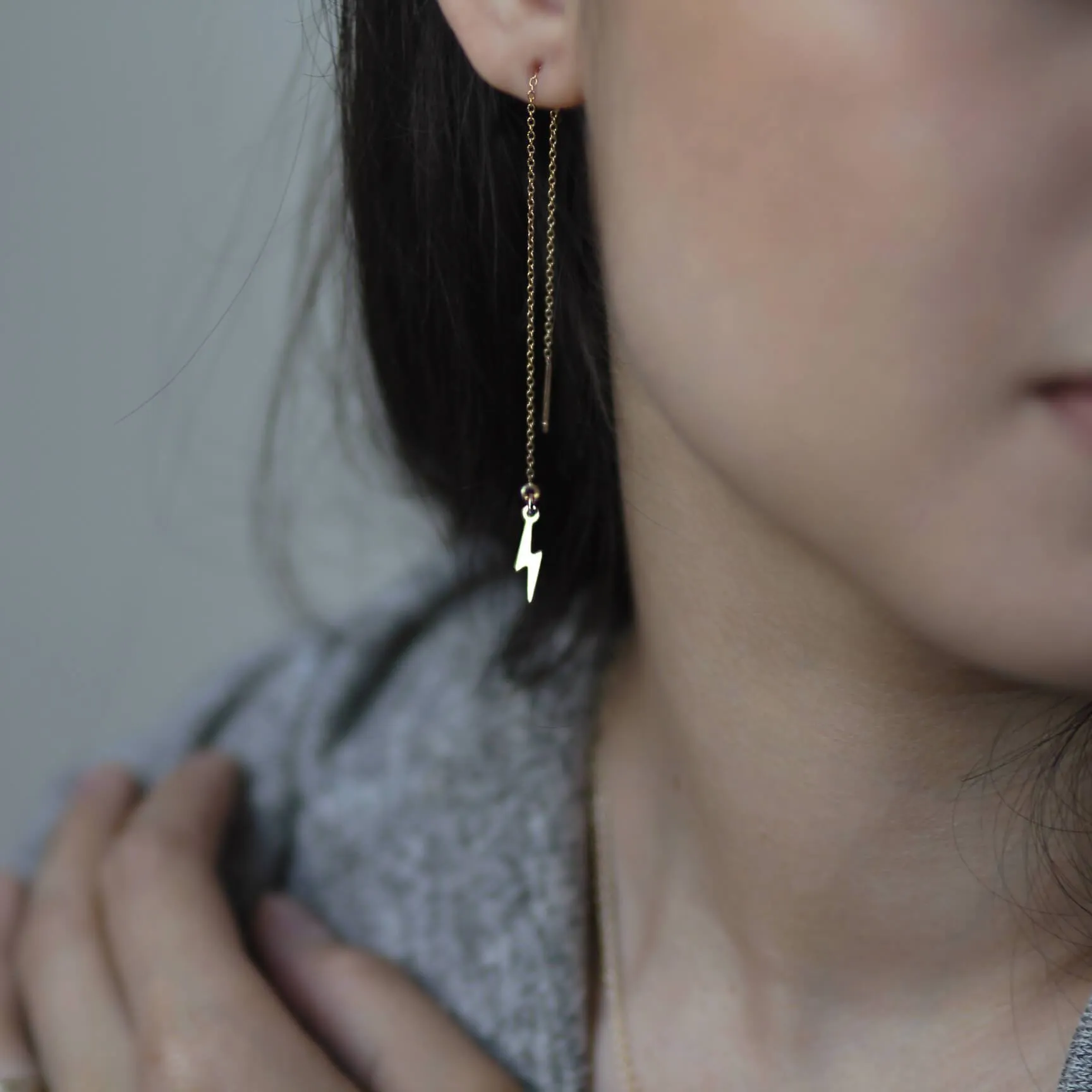 Lightning Bolt Threader Earrings