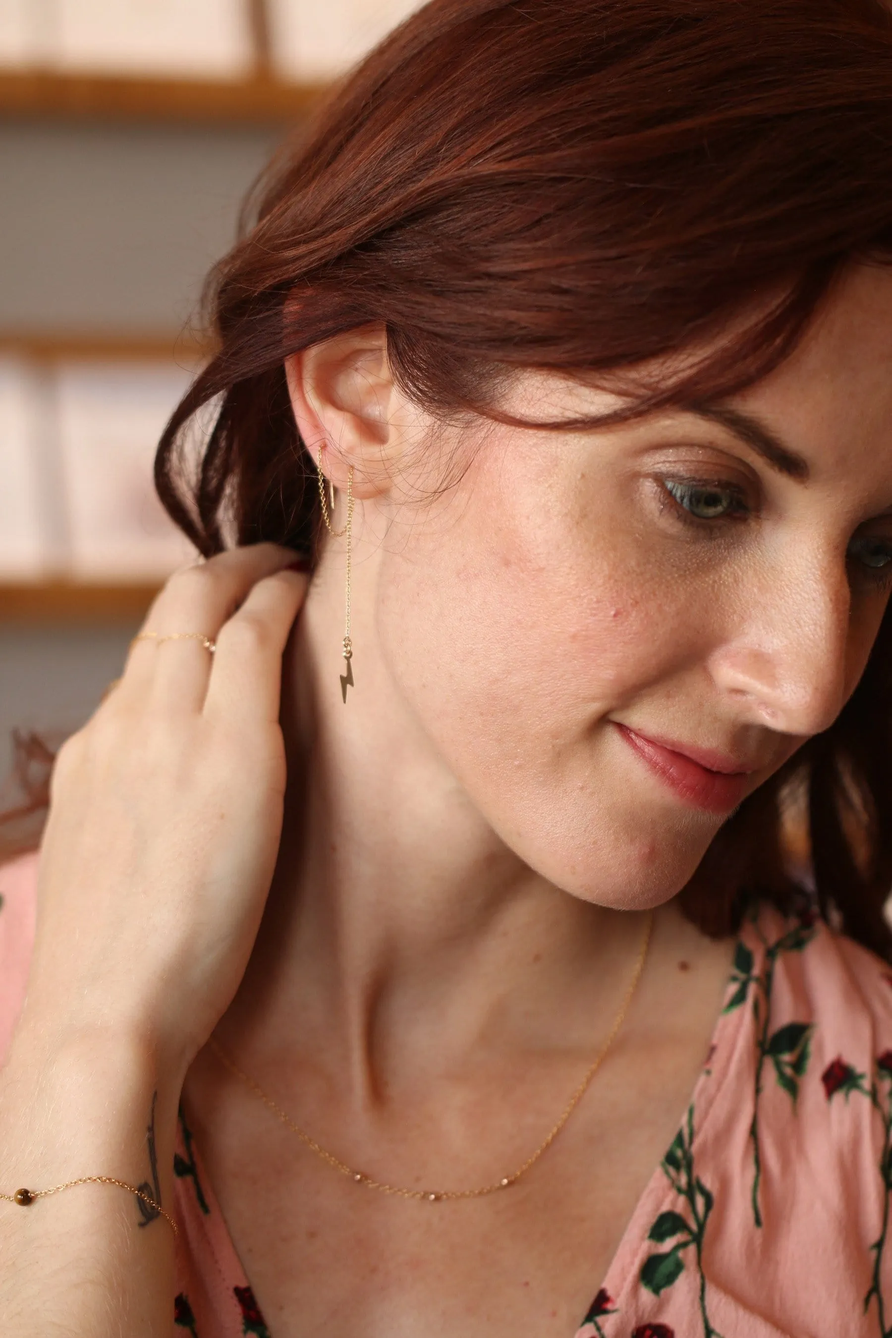 Lightning Bolt Threader Earrings