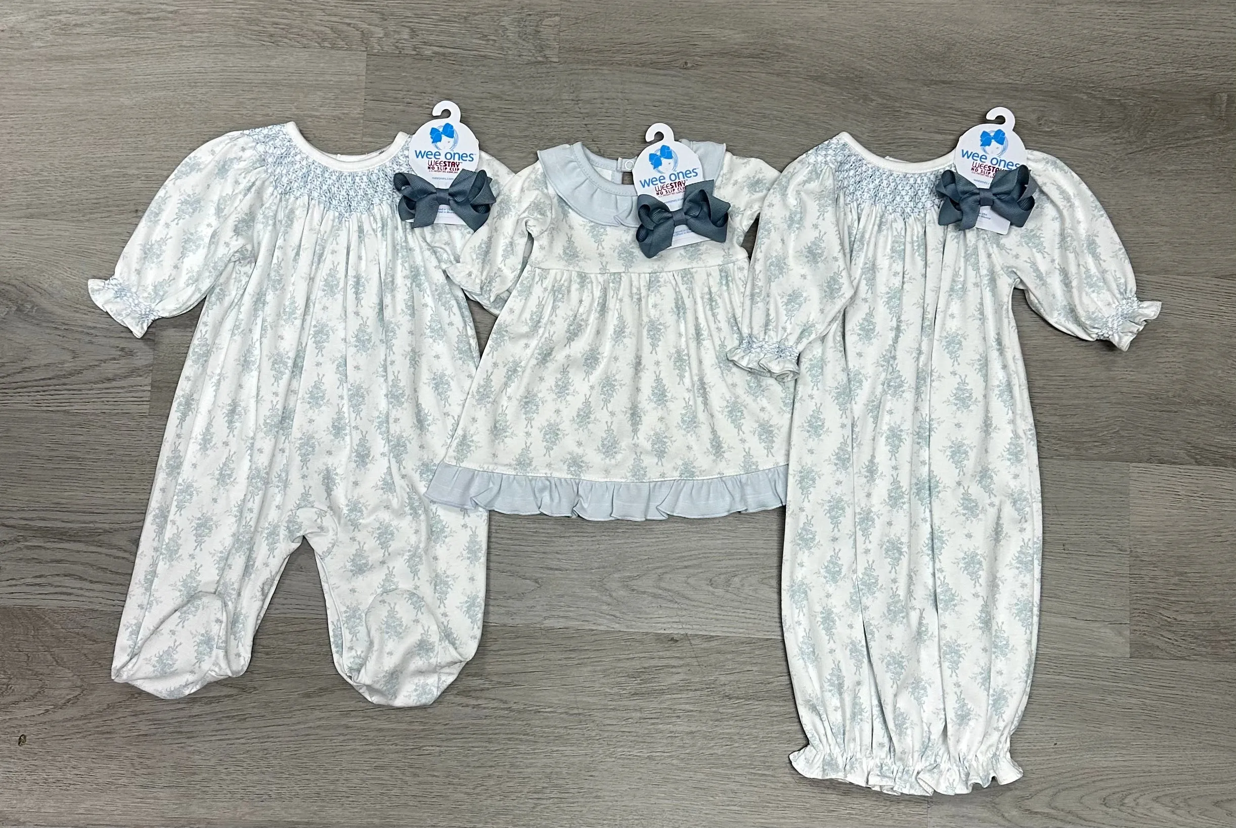 Lottie Pima Hand Smocked Bishop Footie